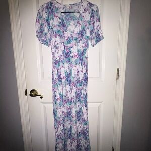 Floral Maxi Dress in Purple and Blue